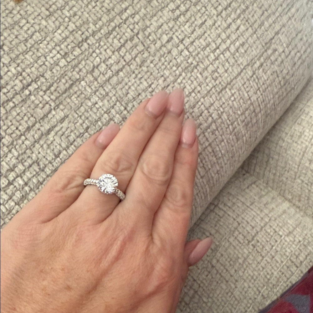 Judith Ripka Elegant Silver Diamond Ring